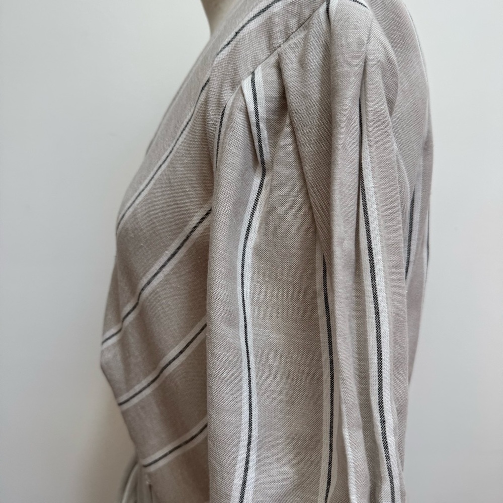 Finley Bohemian Stripe Linen Blend Wrap Dress - Picture 6 of 12
